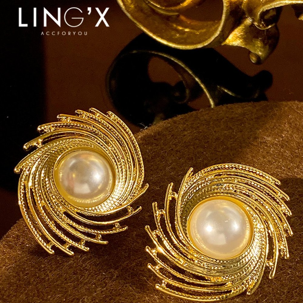 S925 Silver Plated 18k Gold Pearl Earrings